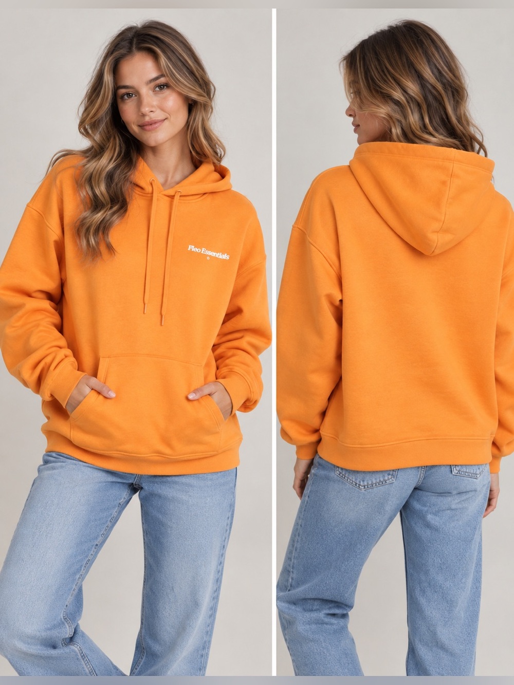 Fleo orange hooded sweatshirt